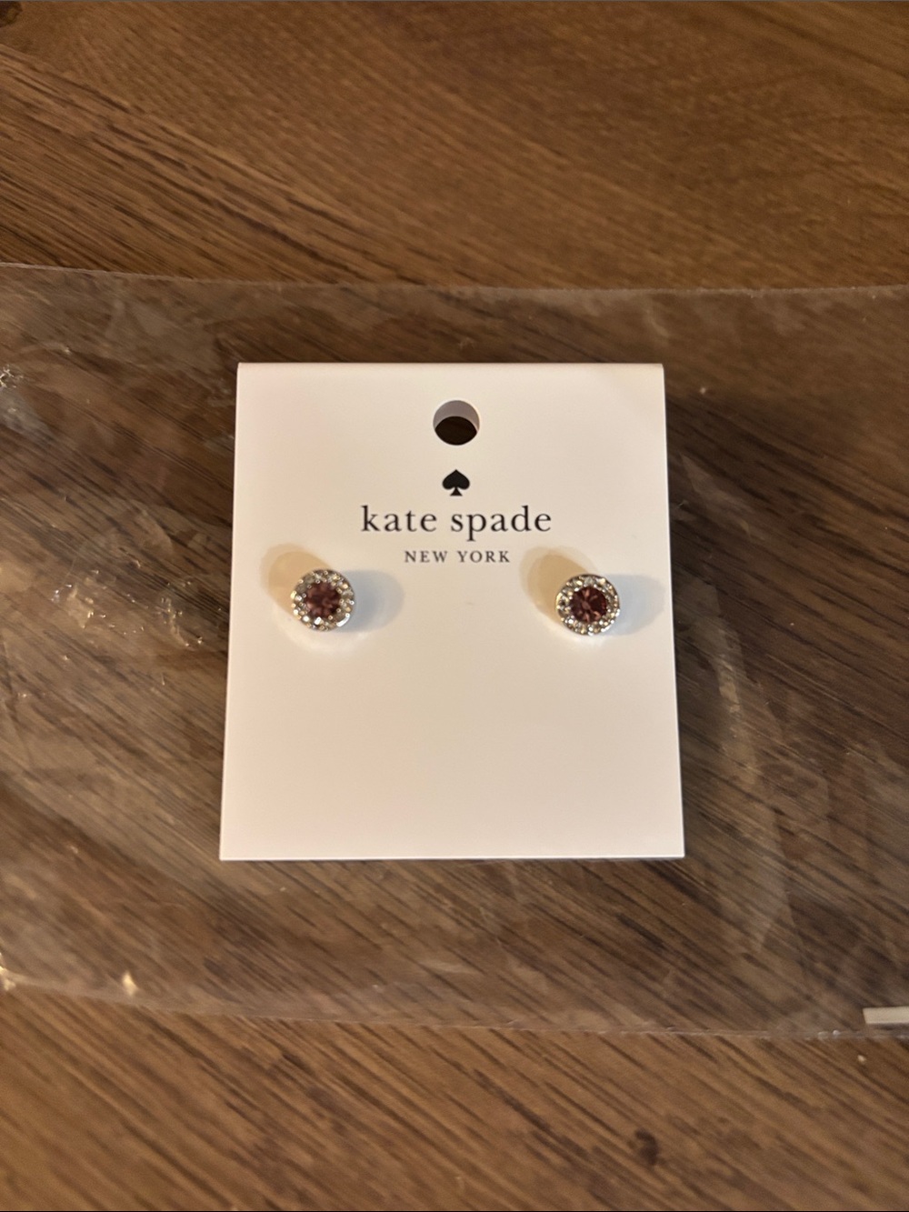kate spade gold-tone stud earrings with red center stones